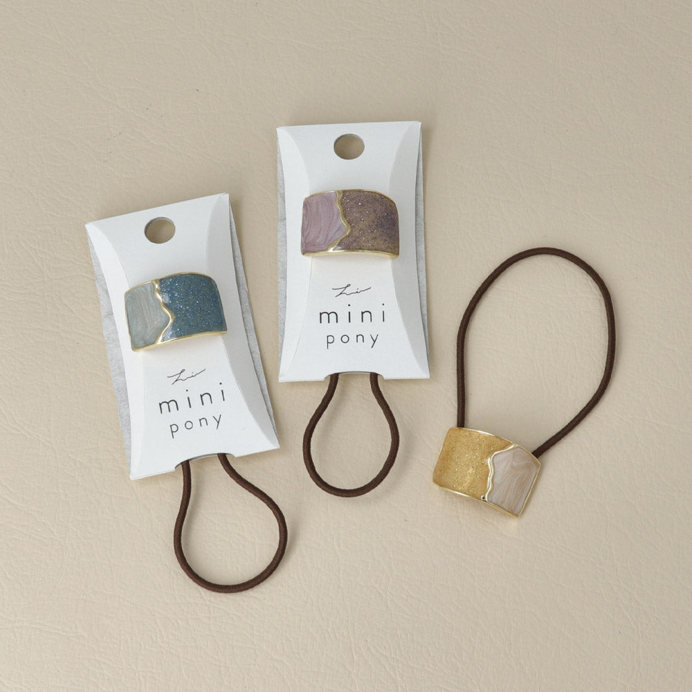 Mini Bicolor Rectangle Ponytail Holder - osewaya