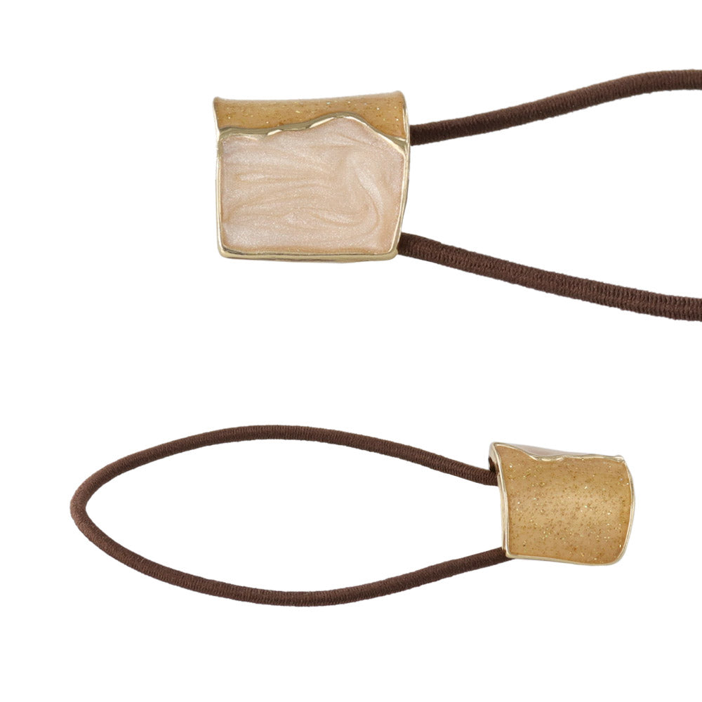 Mini Bicolor Rectangle Ponytail Holder