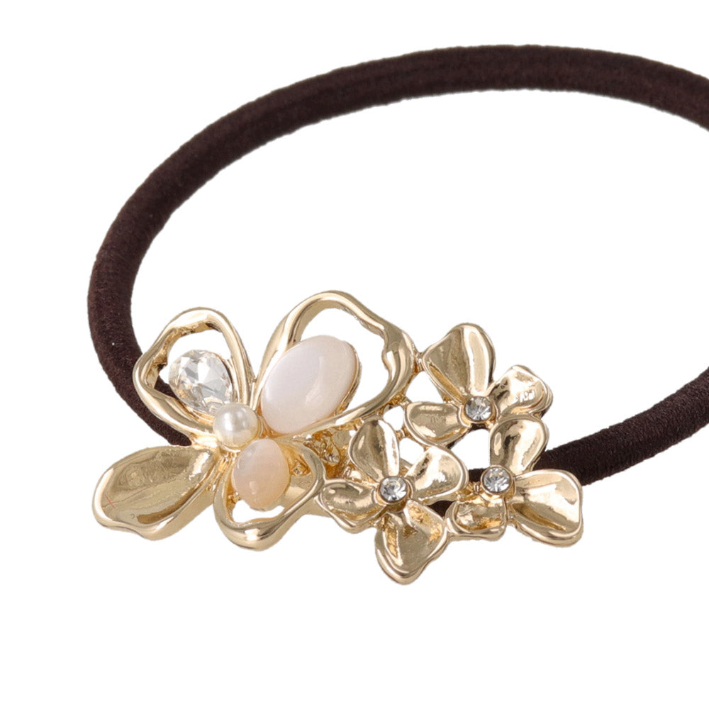 Metallic Multi Flower Hair Tie