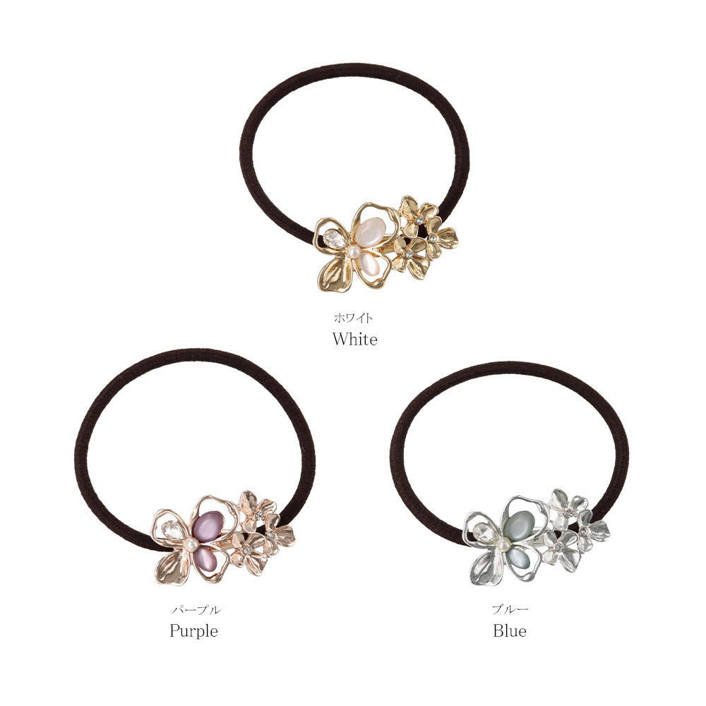 Metallic Multi Flower Hair Tie