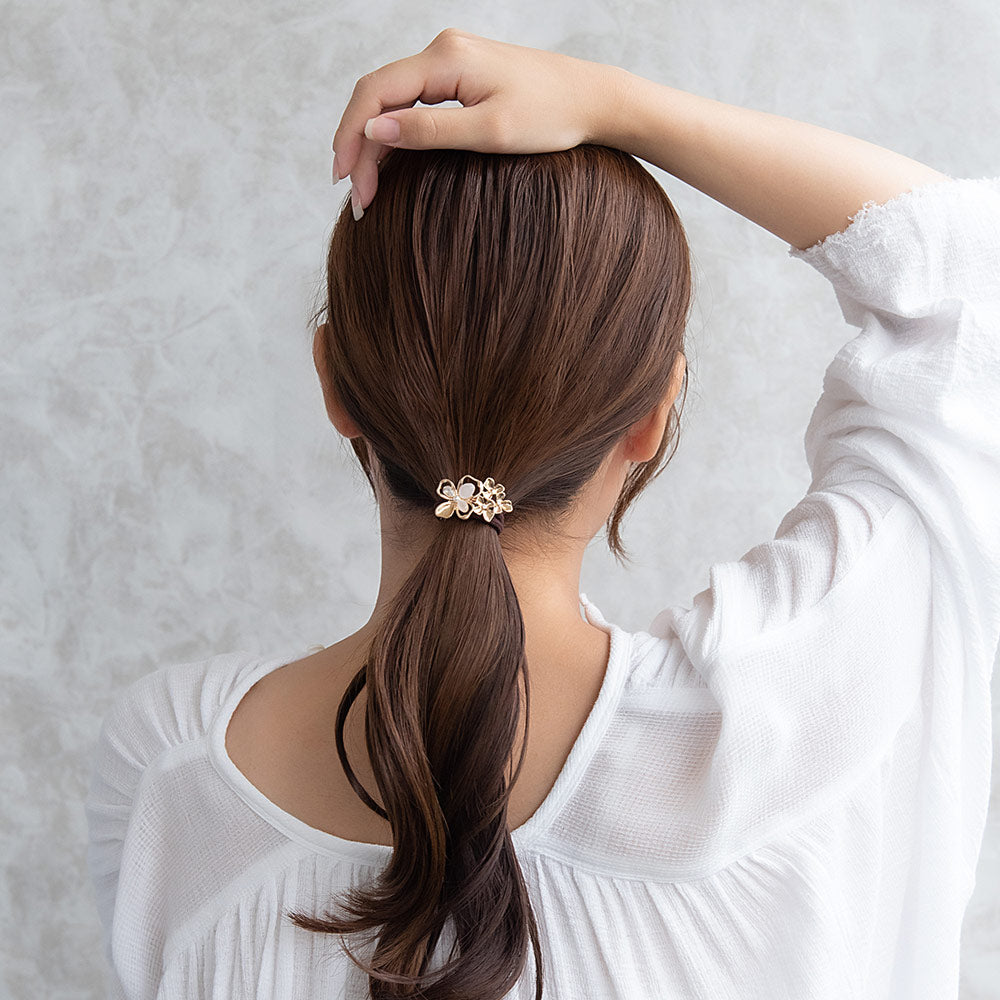 Metallic Multi Flower Hair Tie