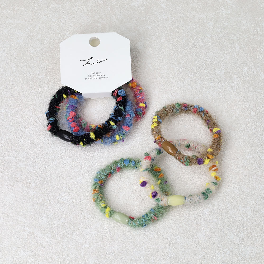 Colorful Fuzzy Hair Tie Set