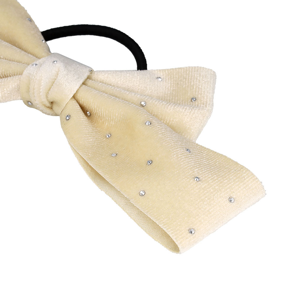 Metallic Dot Velvet Bow Hair Tie