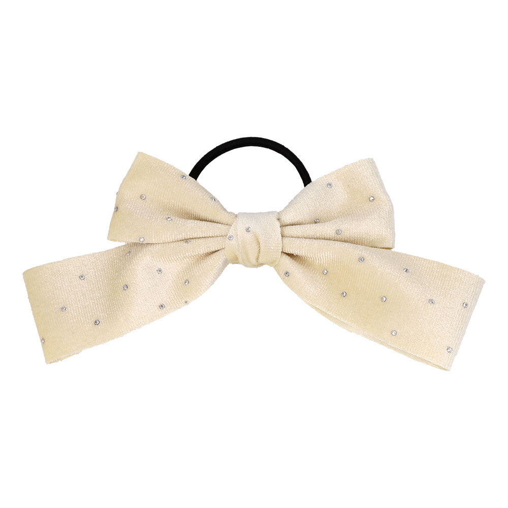 Metallic Dot Velvet Bow Hair Tie