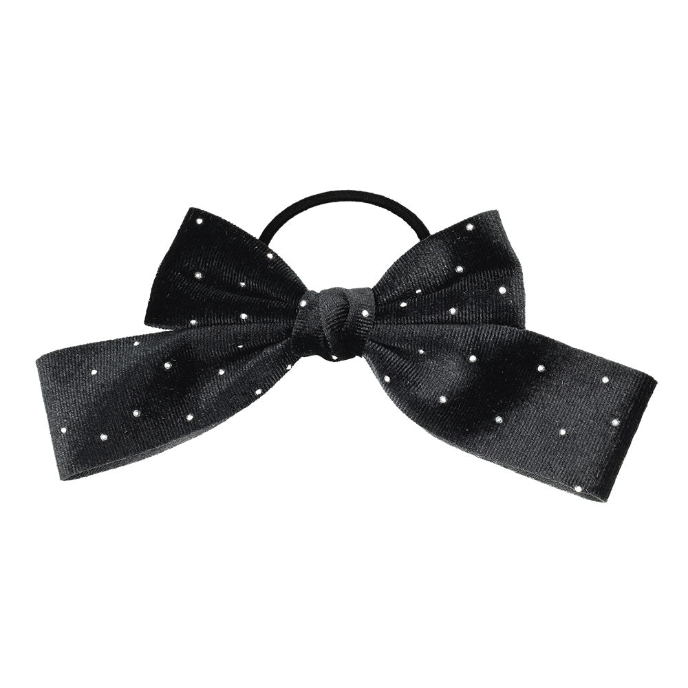 Metallic Dot Velvet Bow Hair Tie