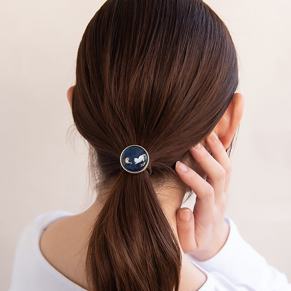 Cat and Moon Ponytail Holder