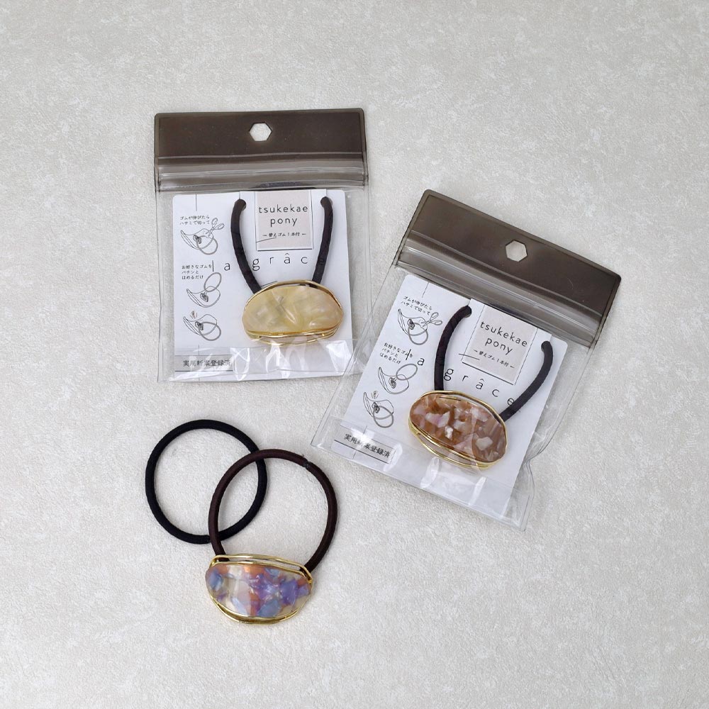 Oval Marble Hair Tie