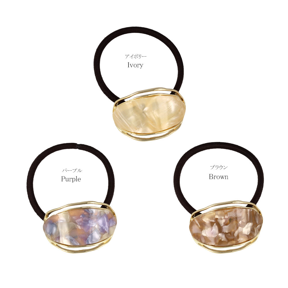 Oval Marble Hair Tie
