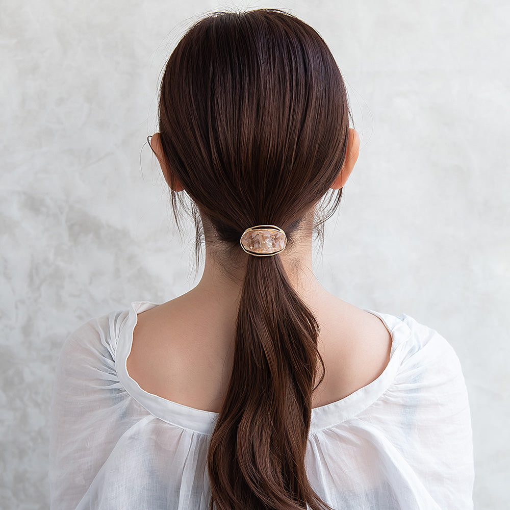Oval Marble Hair Tie