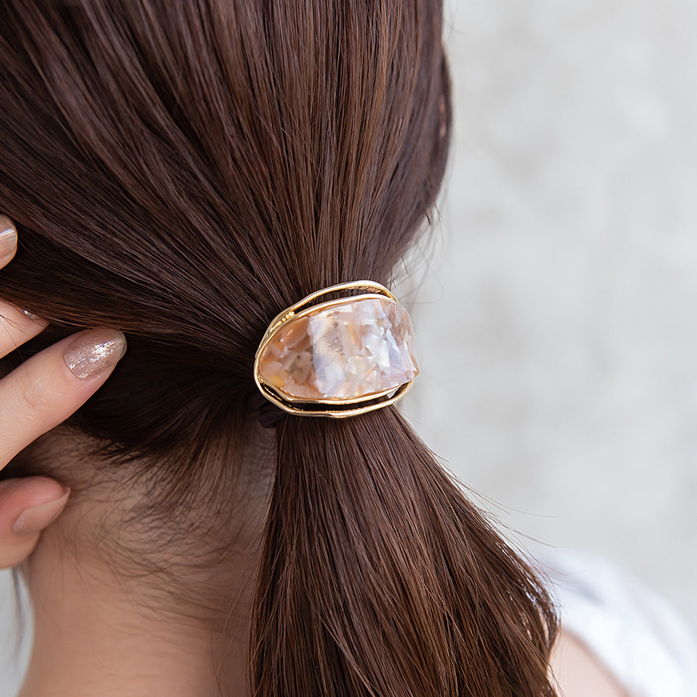 Oval Marble Hair Tie