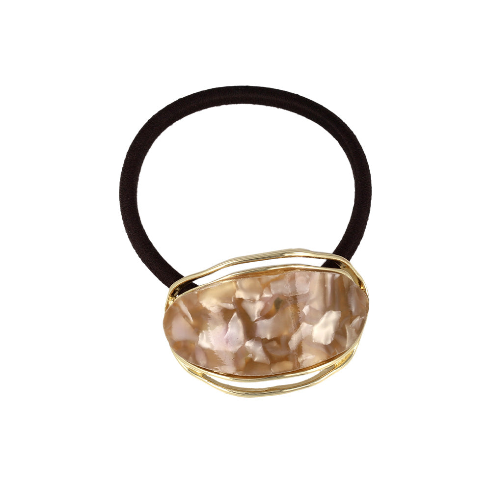 Oval Marble Hair Tie