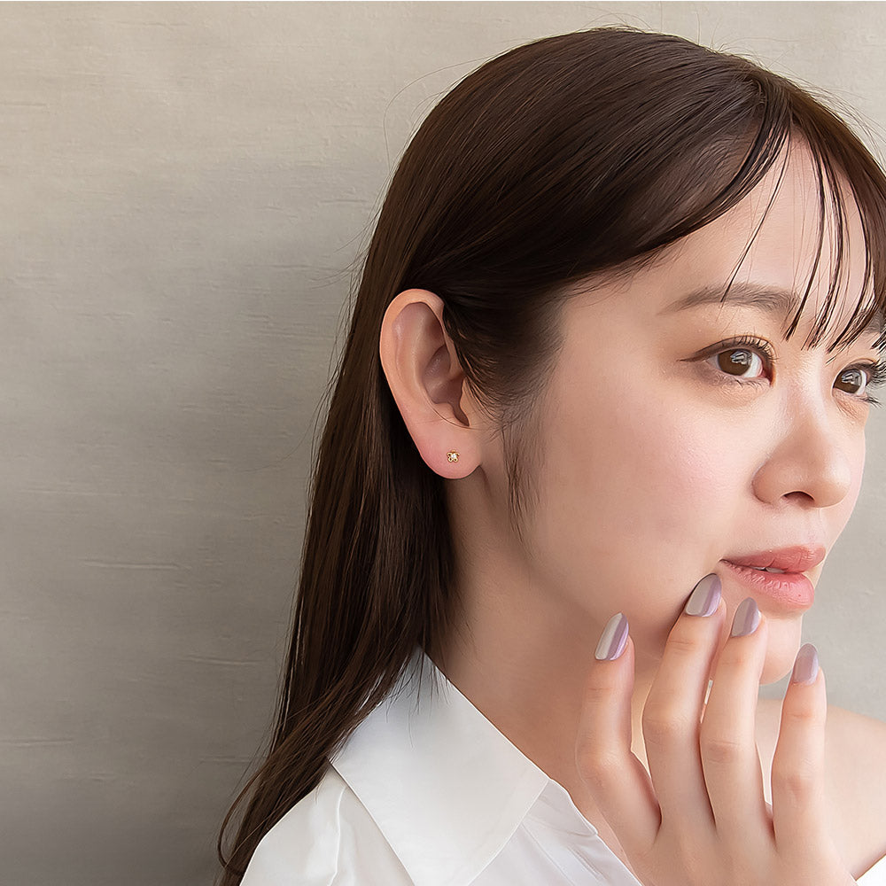 CZ Flower Stud Earrings