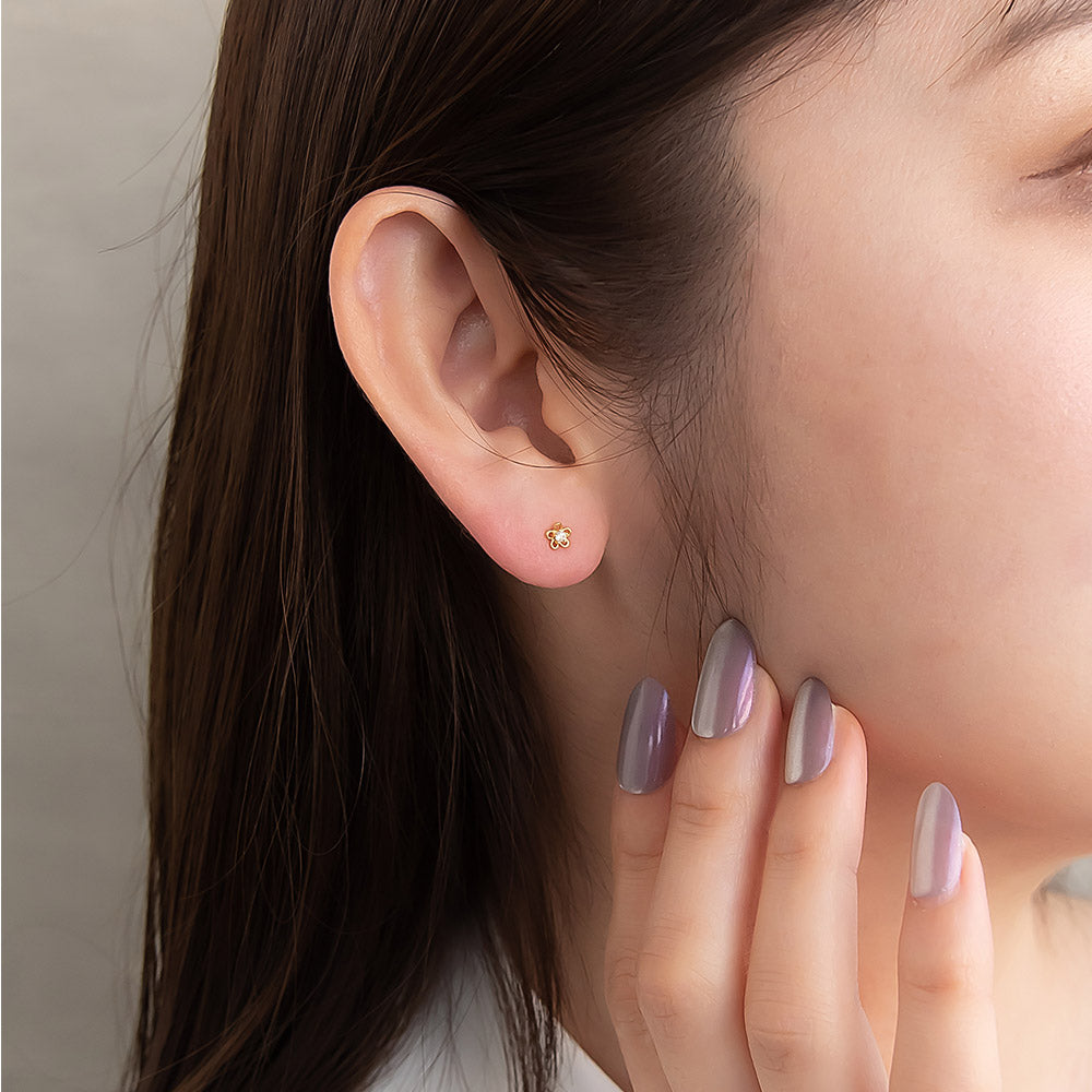 CZ Flower Stud Earrings