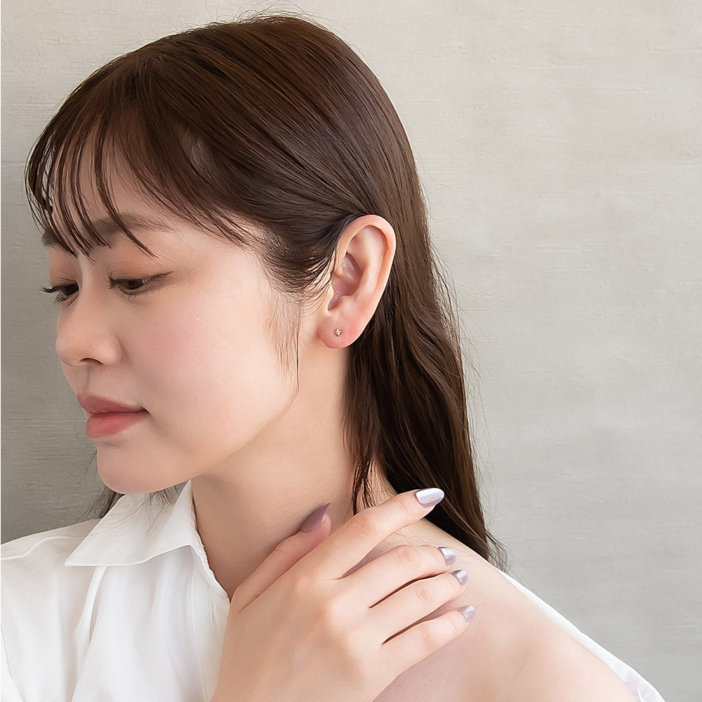 CZ Four Pointed Star Studs