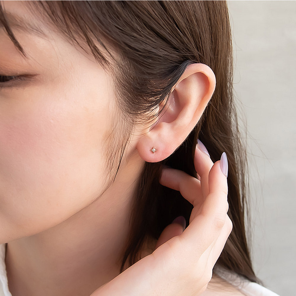 CZ Four Pointed Star Studs