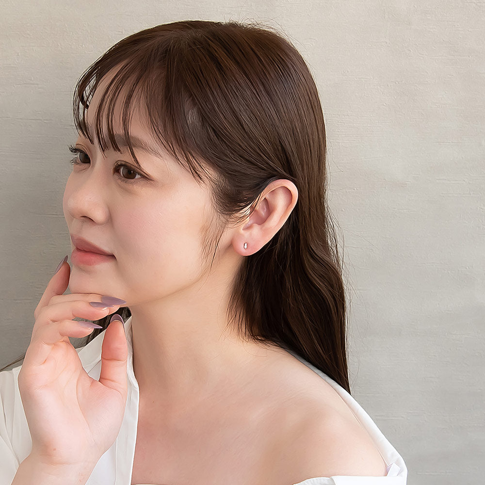 CZ Baguette Stud Earrings