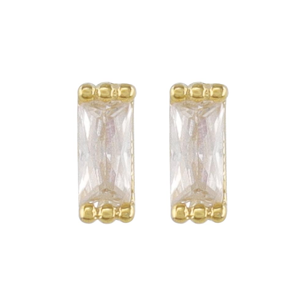 CZ Baguette Stud Earrings