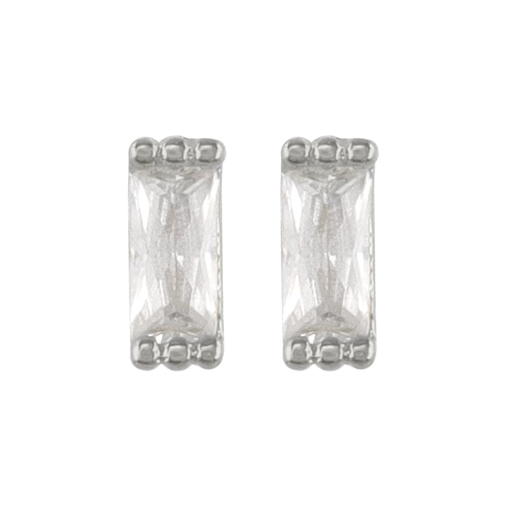CZ Baguette Stud Earrings