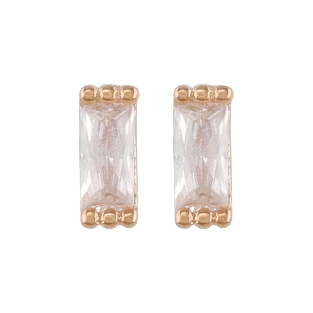 CZ Baguette Stud Earrings
