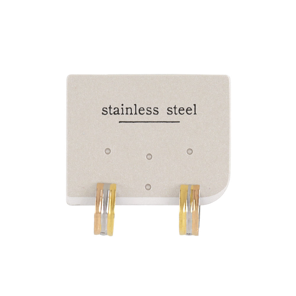 Tricolor Stainless Steel Hoop Earrings