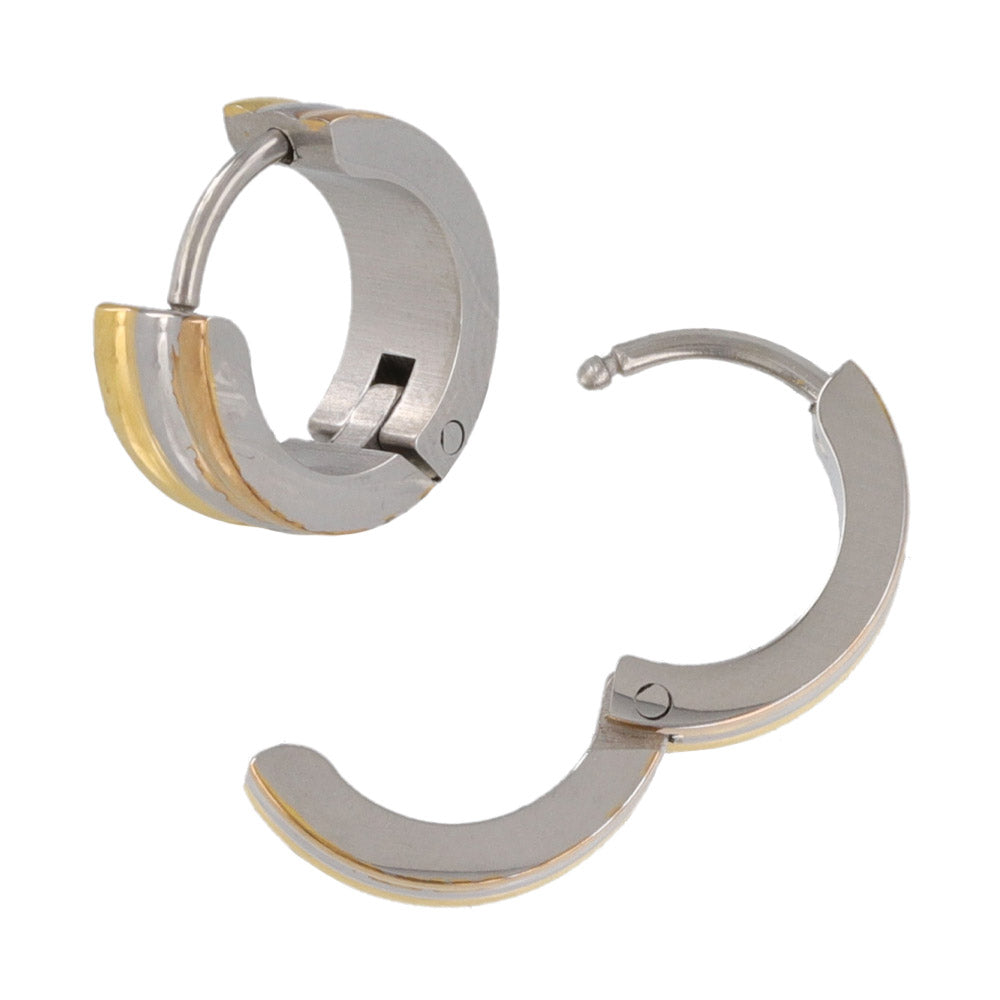 Tricolor Stainless Steel Hoop Earrings