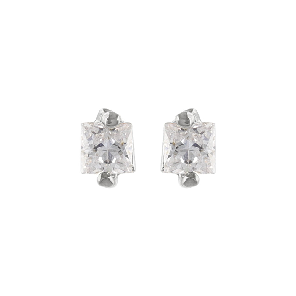 Square CZ Titanium Studs