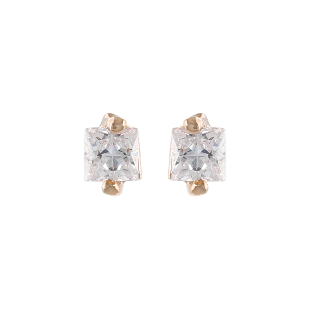 Square CZ Titanium Studs