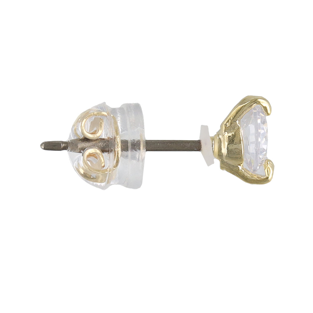 Round CZ Titanium Studs