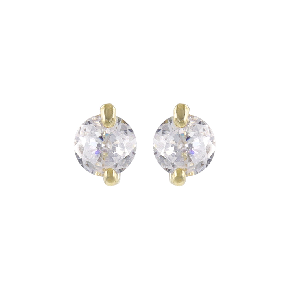 Round CZ Titanium Studs