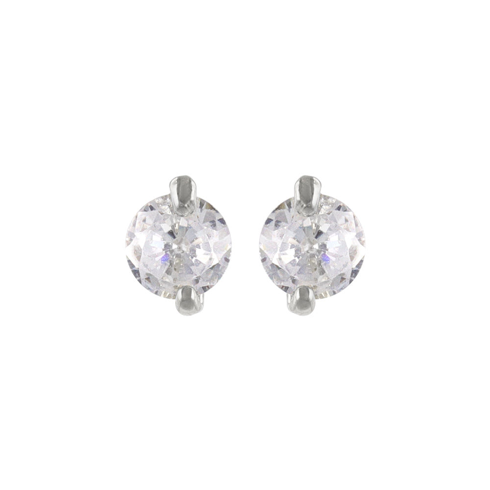 Round CZ Titanium Studs