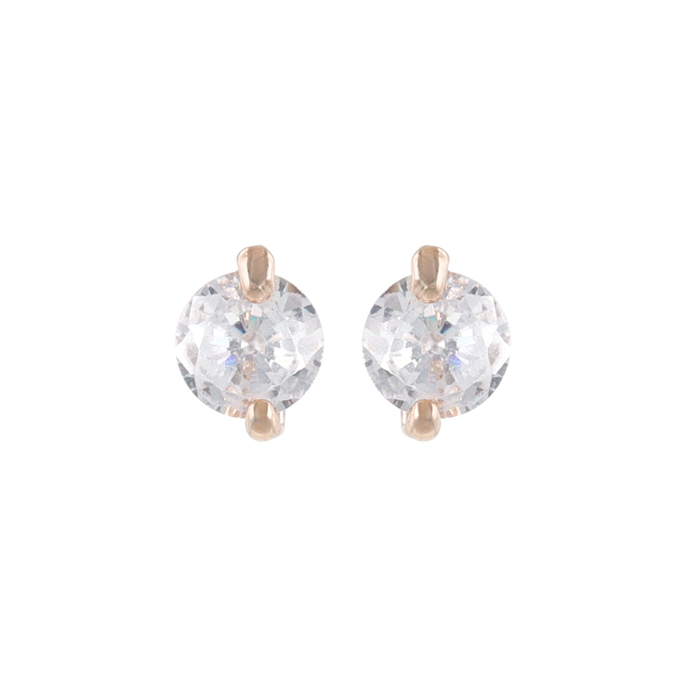 Round CZ Titanium Studs
