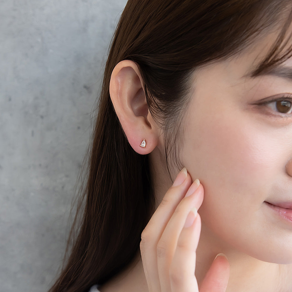 Pear CZ Titanium Studs