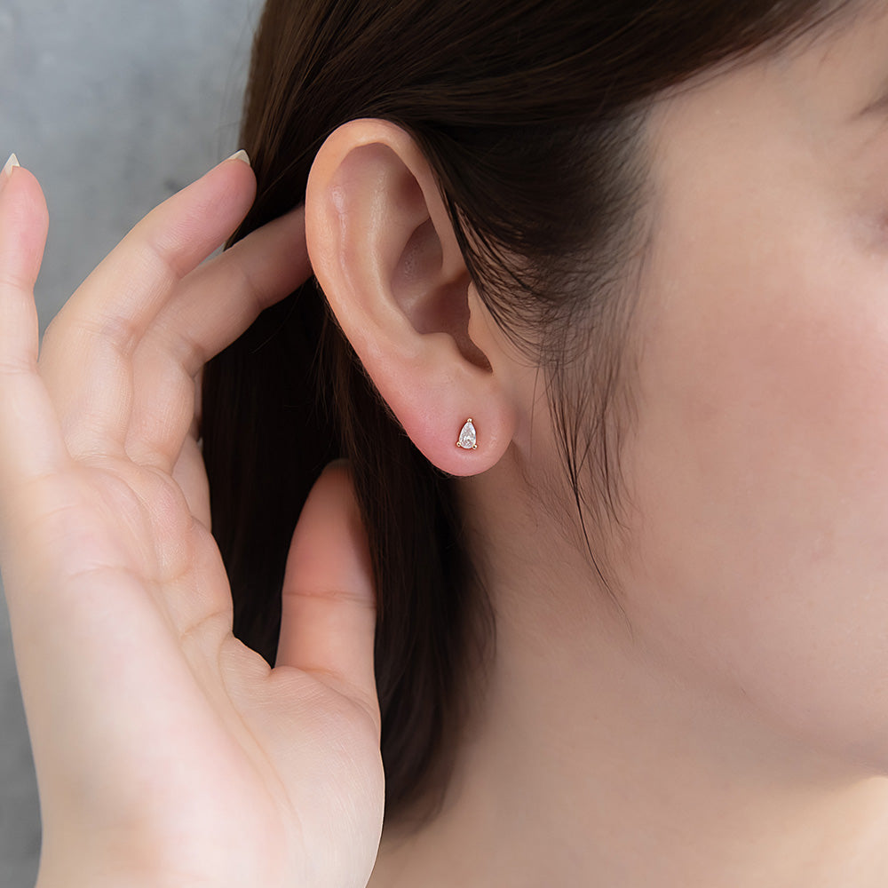 Pear CZ Titanium Studs