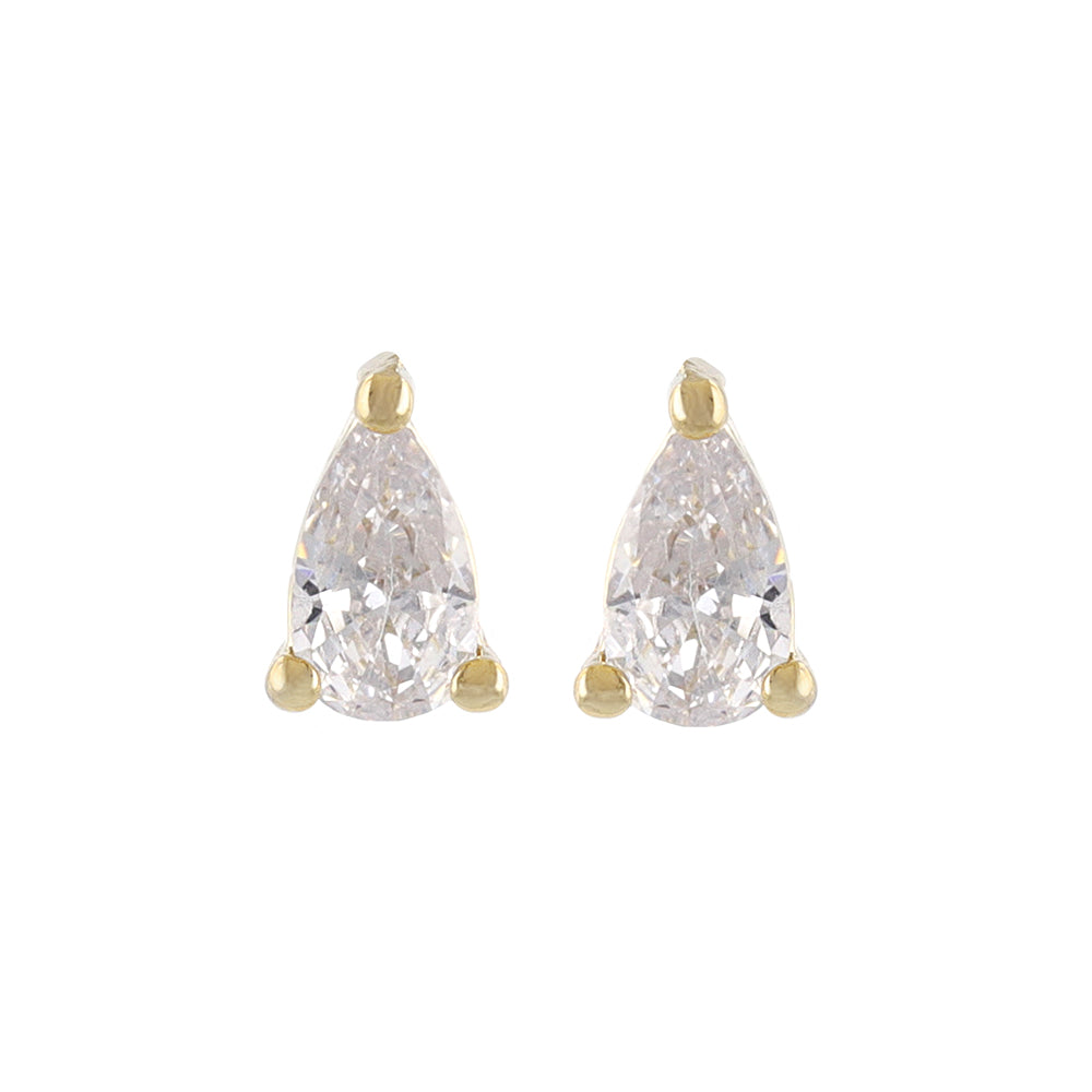 Pear CZ Titanium Studs