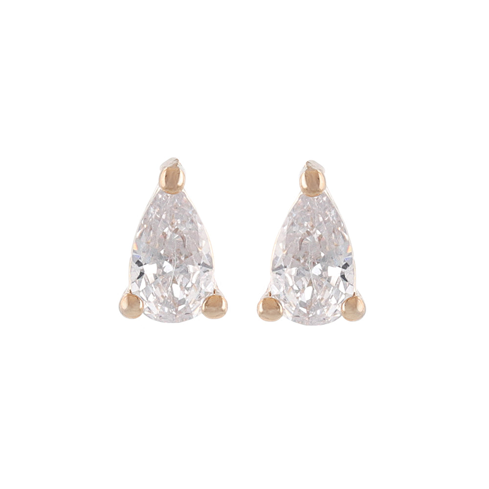 Pear CZ Titanium Studs