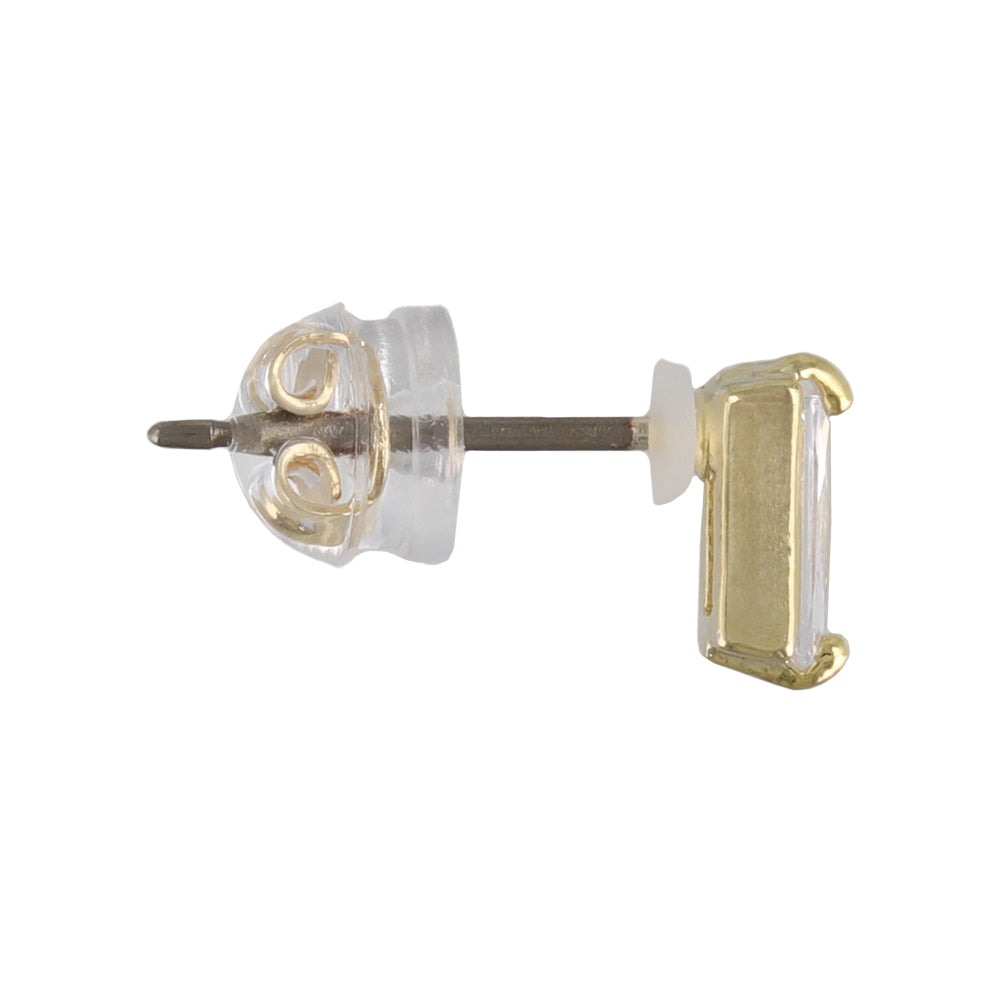 Rectangle CZ Titanium Studs