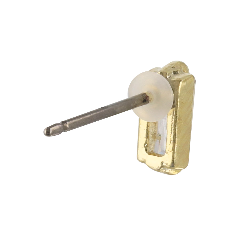 Rectangle CZ Titanium Studs