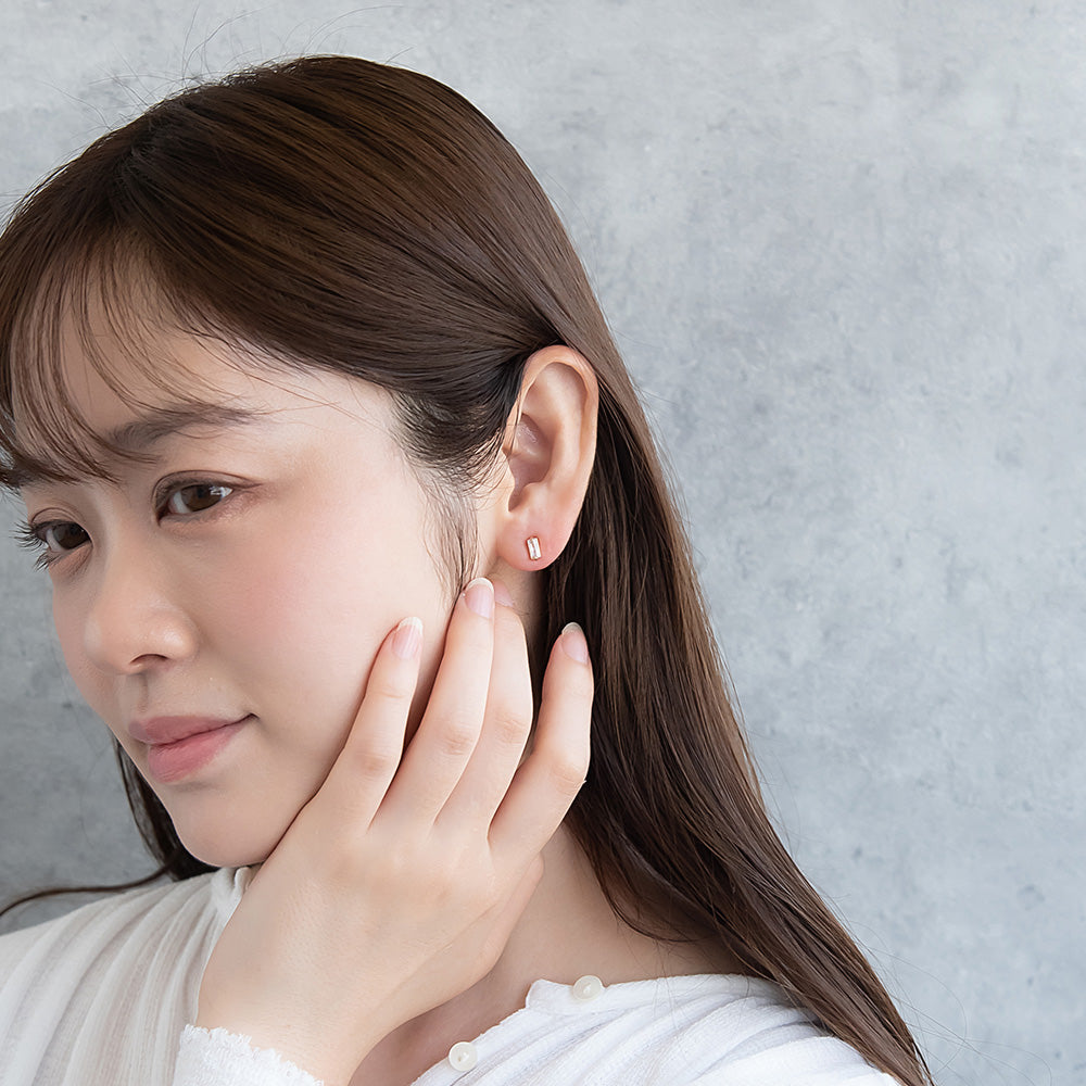 Rectangle CZ Titanium Studs