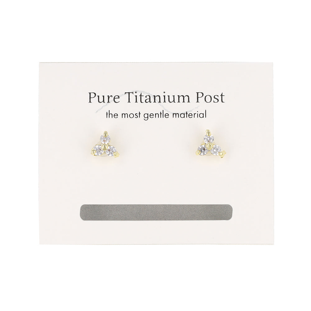 Triangle CZ Titanium Studs