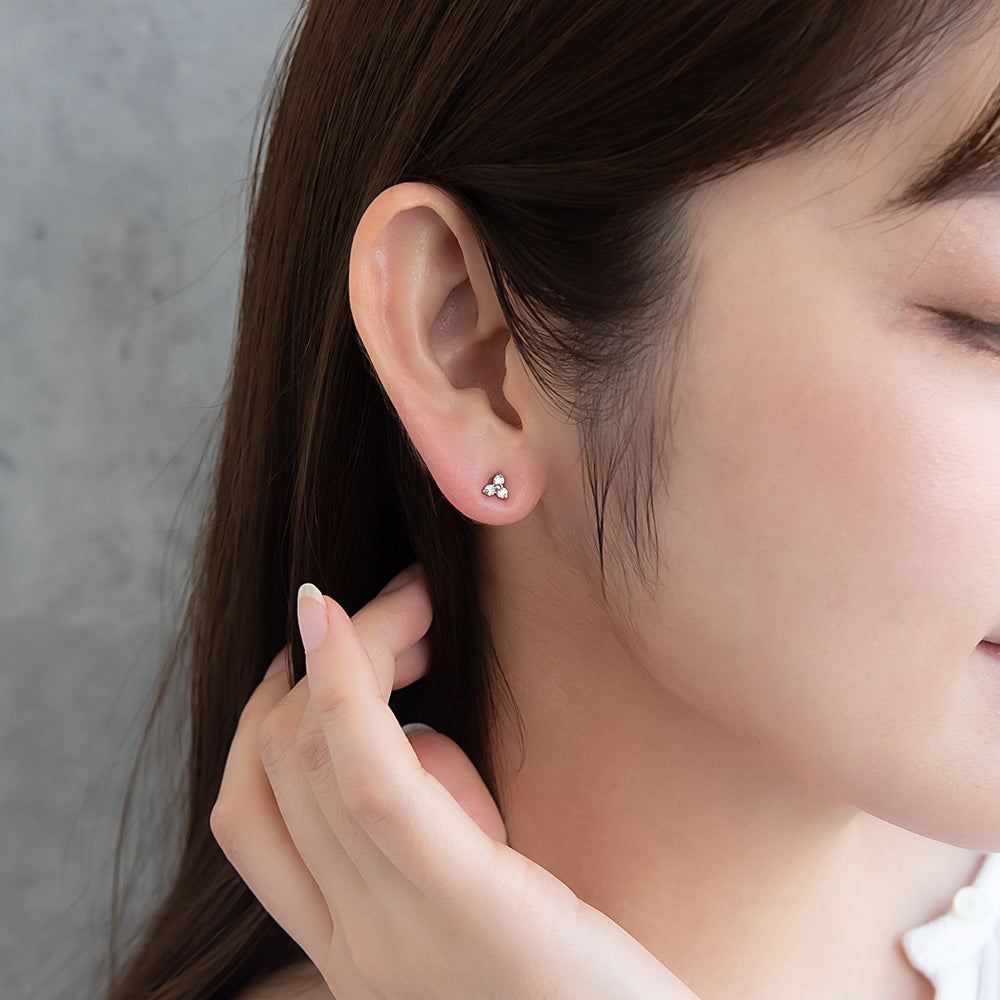 Triangle CZ Titanium Studs