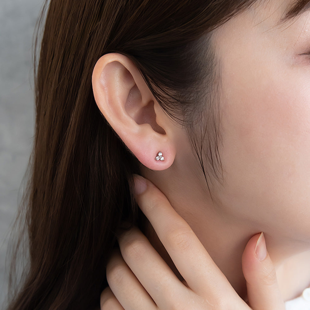 Triangle CZ Titanium Studs