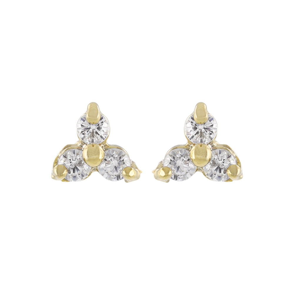 Triangle CZ Titanium Studs