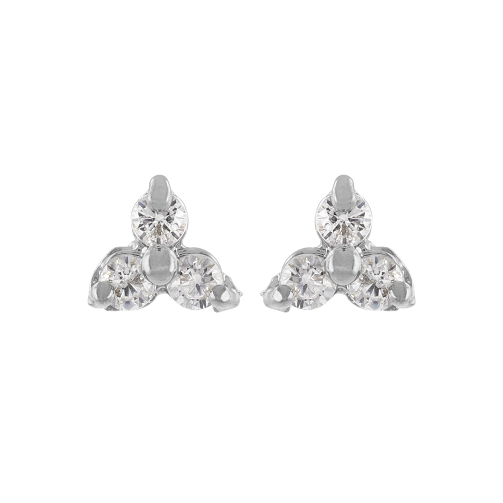 Triangle CZ Titanium Studs