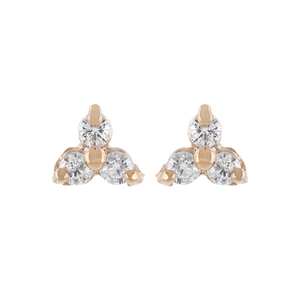 Triangle CZ Titanium Studs