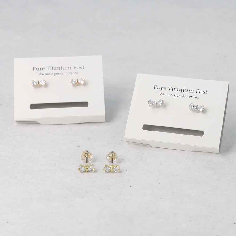 Bow CZ Titanium Studs - osewaya