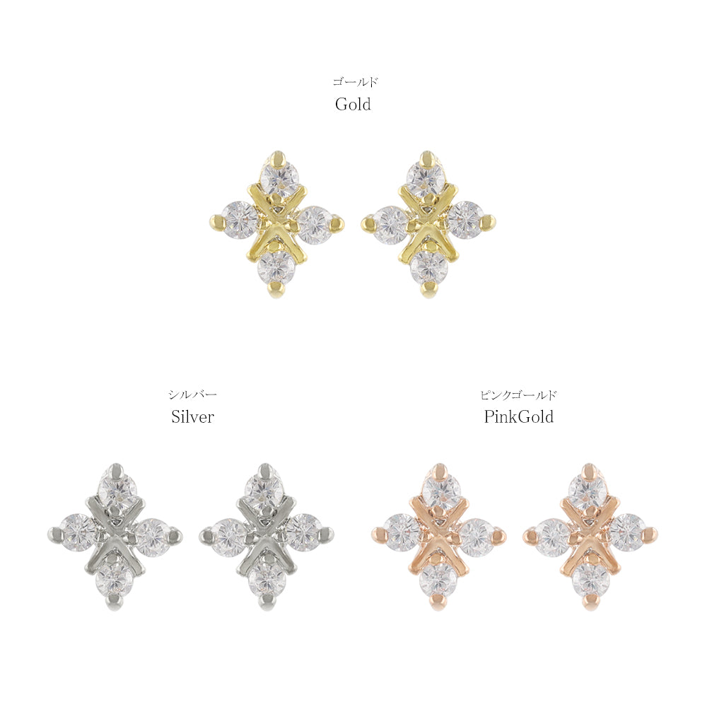 Rhombus CZ Titanium Studs