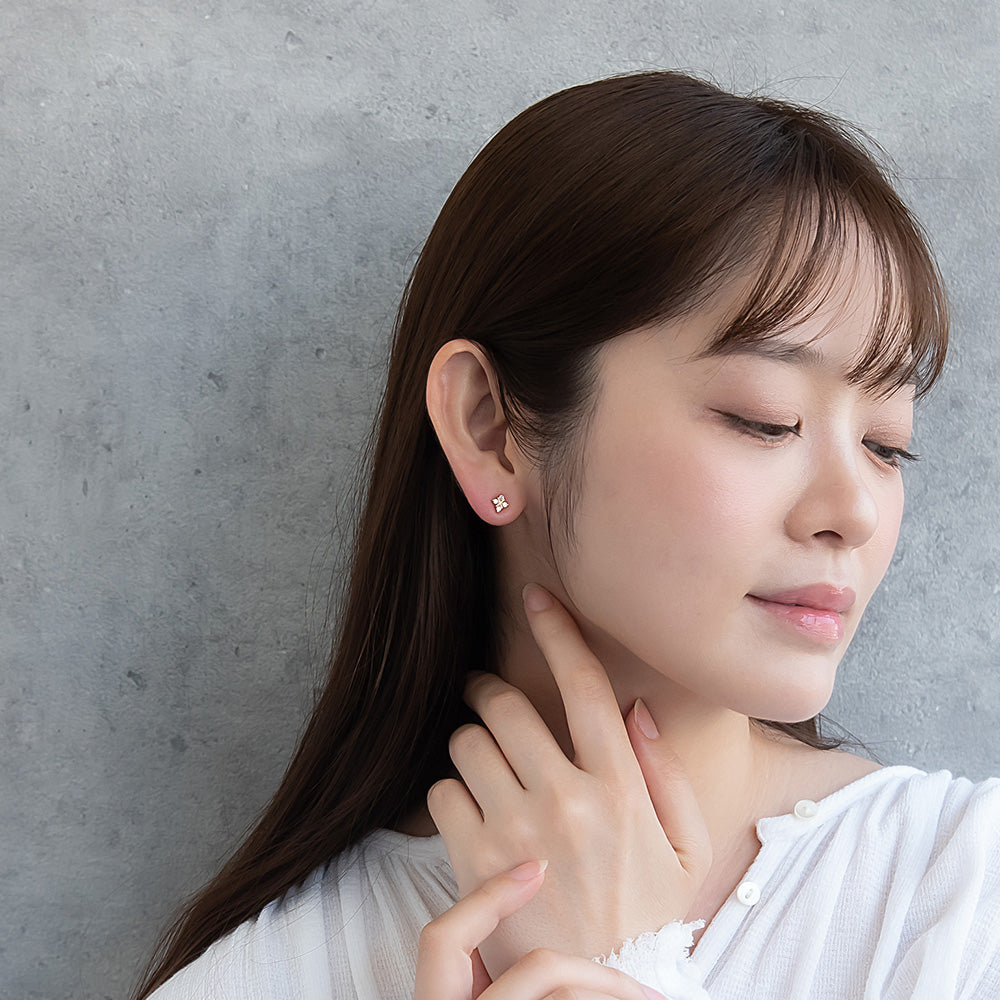 Rhombus CZ Titanium Studs