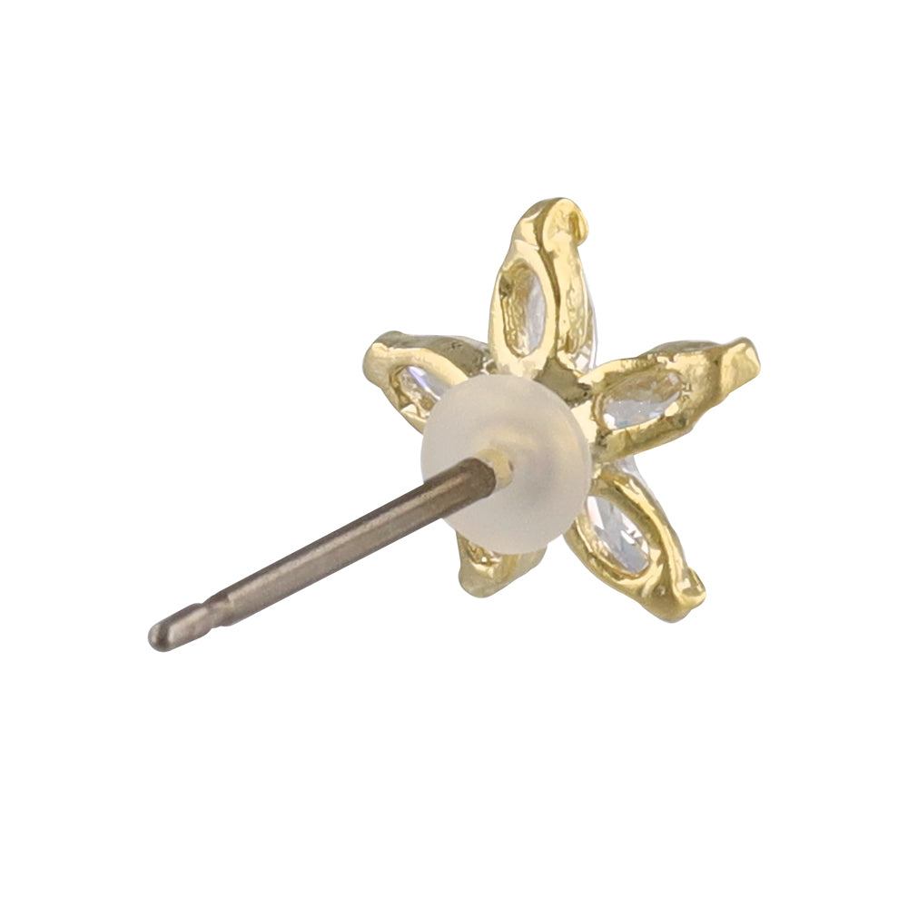 Flower CZ Titanium Studs