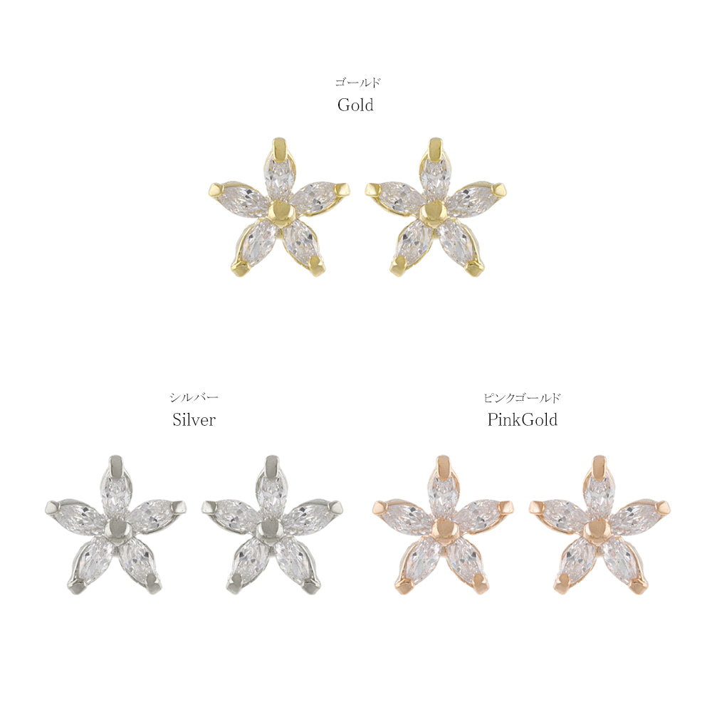 Flower CZ Titanium Studs