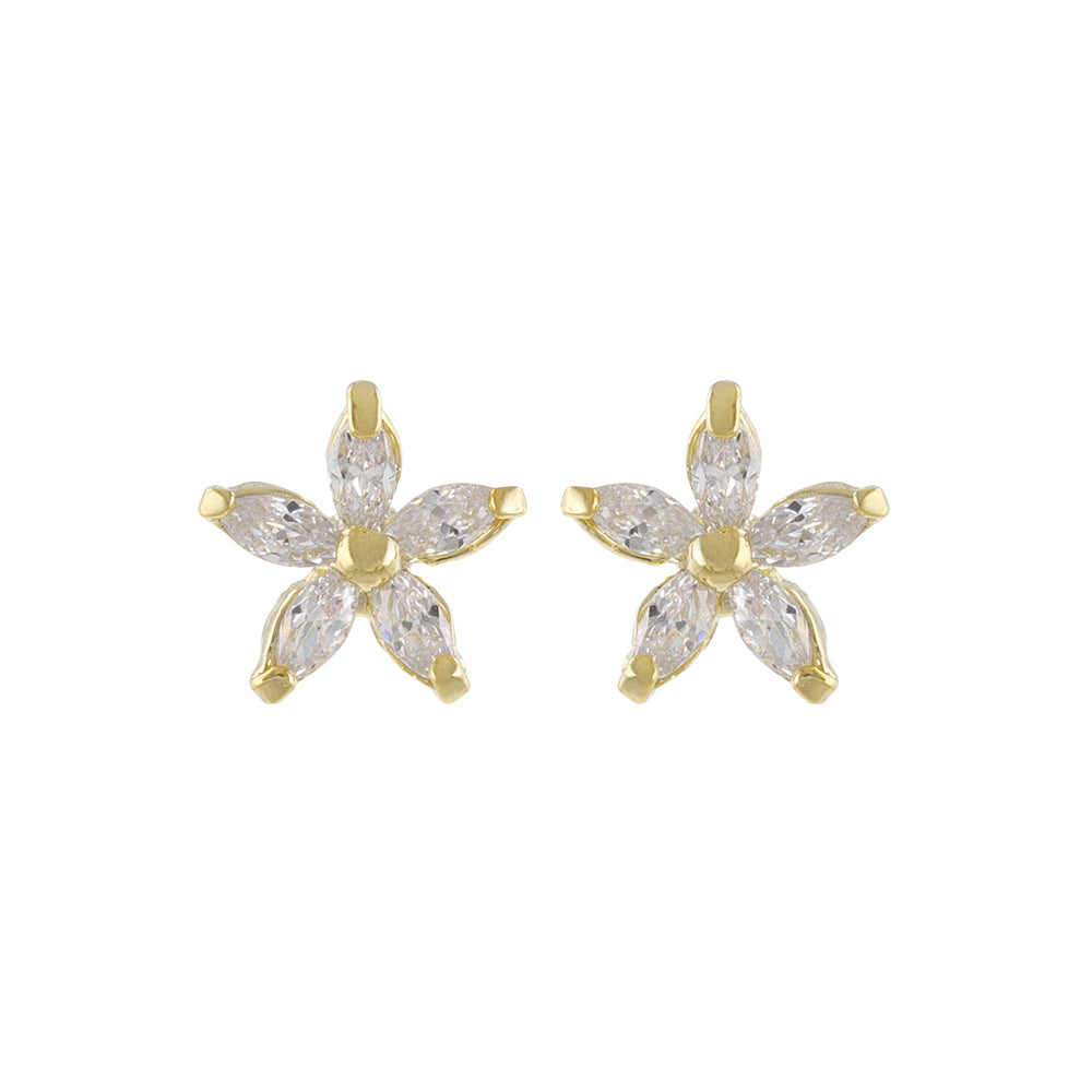 Flower CZ Titanium Studs